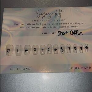 Short Coffin Press-On Nails Sizing Kit